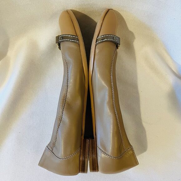 AGL Ballet Flats Patent Leather Monika Cap Toe Basi-Ghib-Gold Beige EU 39 US 9 - Picture 10 of 16